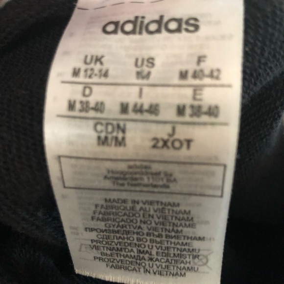 Adidas Linear Fav Core All Over Print Pullover Sweatshirt Sz M  Black White - Picture 7 of 7